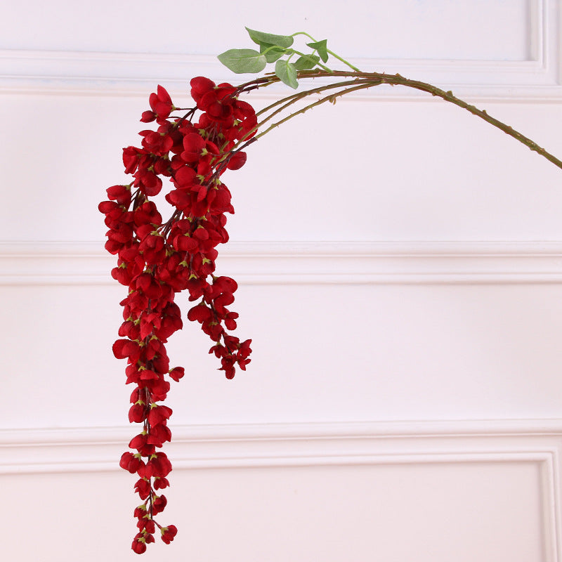 Tiges de glycine extra longues exclusives en vrac Fleurs artificielles suspendues violettes pour grands vases en gros 