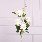 1 Branch Artificial Flowers Red Rose - Artificialmerch