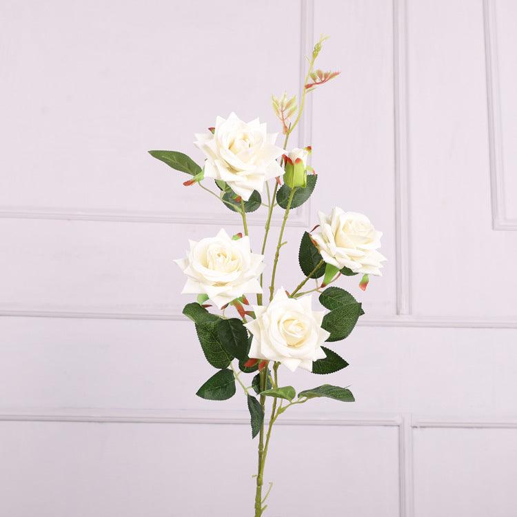 1 Branch Artificial Flowers Red Rose - Artificialmerch