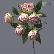 1 Branch Artificial Rose Buds with Long Stems - Artificialmerch