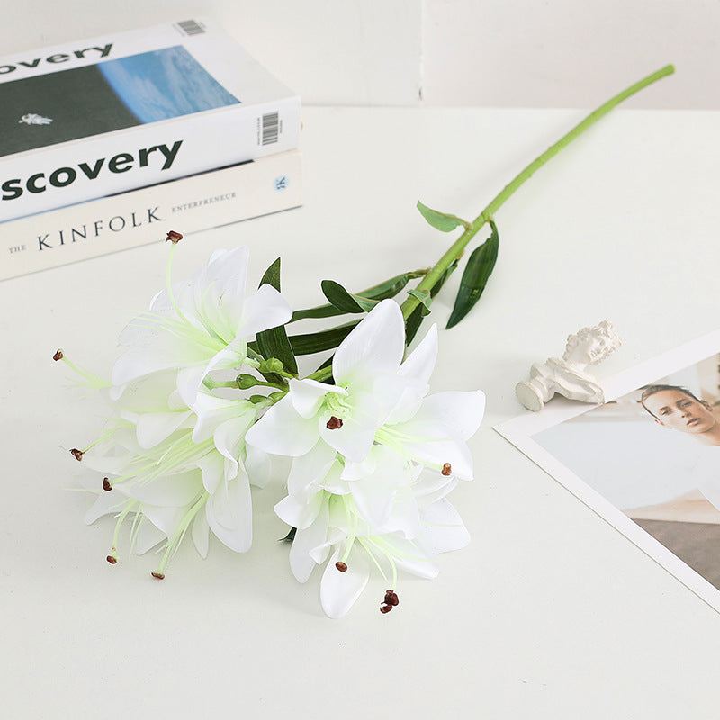 Buisson de lys tigrés de 28 po en vrac, fleurs artificielles au toucher réaliste, vente en gros 