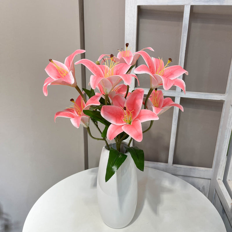 Bulk 10pcs 21 inches Tall Tiger Lily Lilies Bush Real Touch Flowers Wholesale