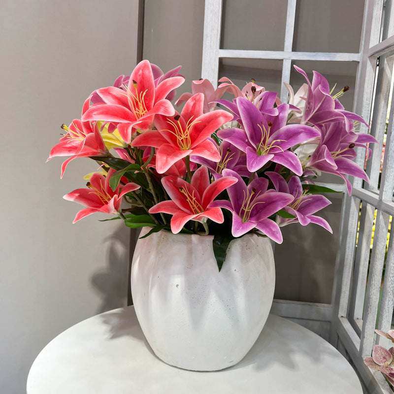 Bulk 10pcs 21 inches Tall Tiger Lily Lilies Bush Real Touch Flowers Wholesale