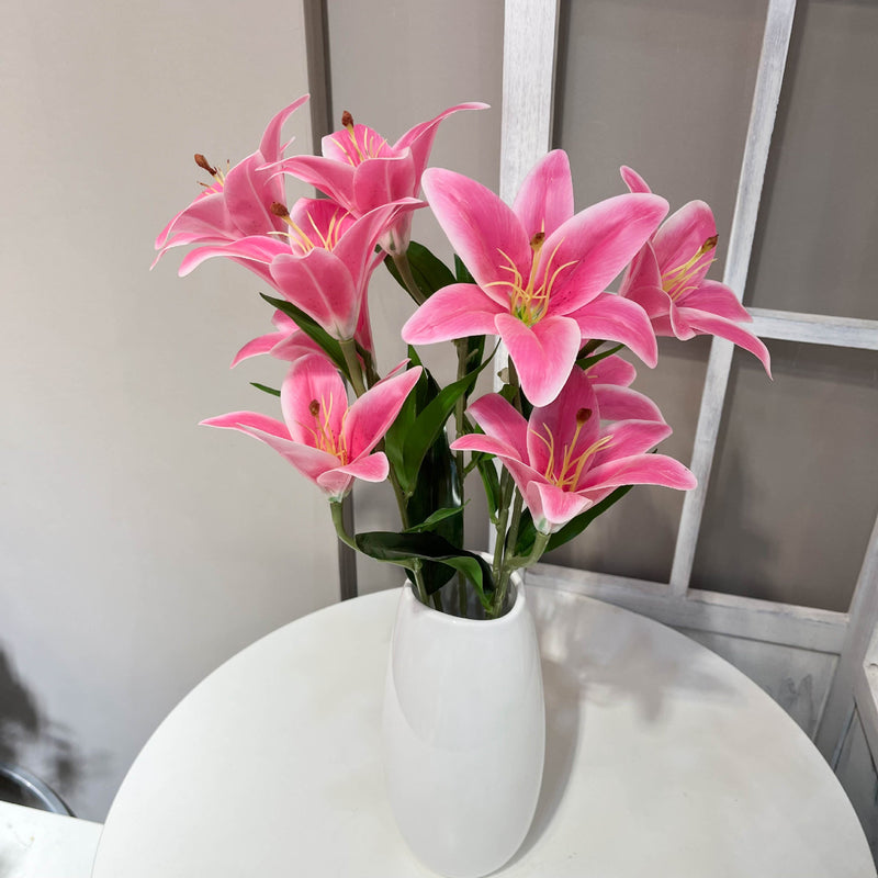 Bulk 10pcs 21 inches Tall Tiger Lily Lilies Bush Real Touch Flowers Wholesale