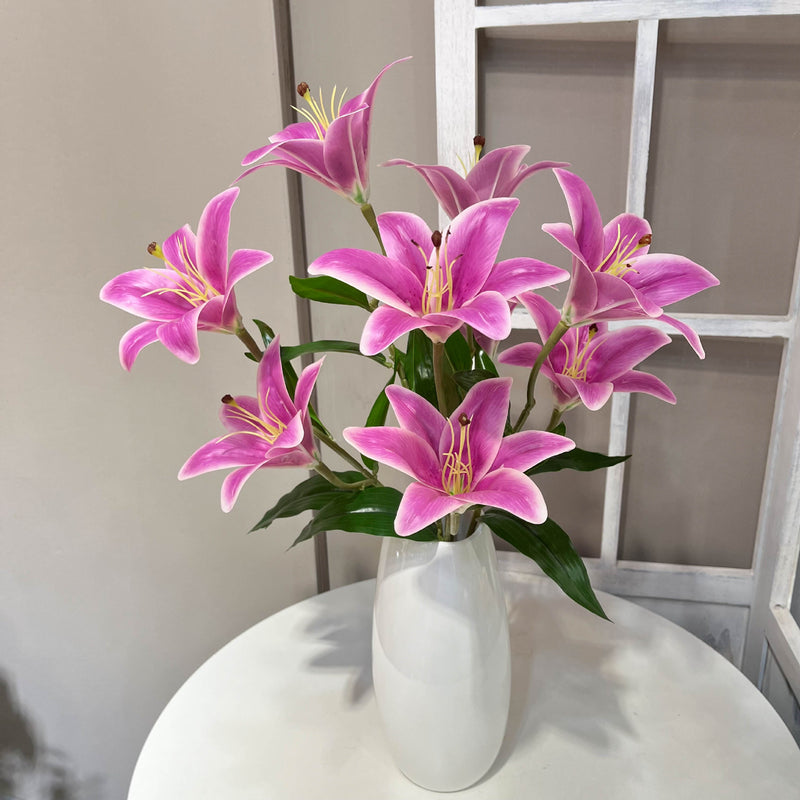 Bulk 10pcs 21 inches Tall Tiger Lily Lilies Bush Real Touch Flowers Wholesale