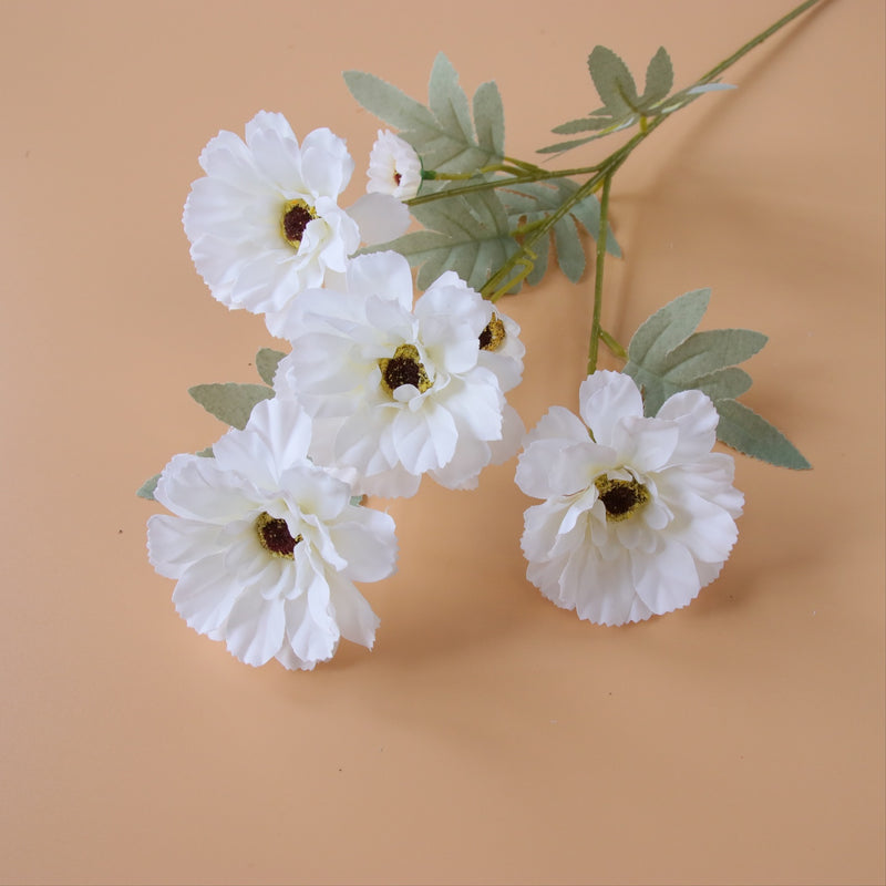 Venta al por mayor de tallo largo de flores artificiales Zinnia de 23 pulgadas a granel