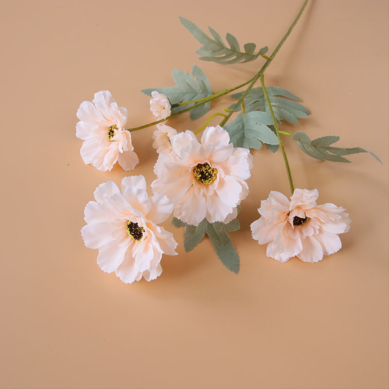 Venta al por mayor de tallo largo de flores artificiales Zinnia de 23 pulgadas a granel