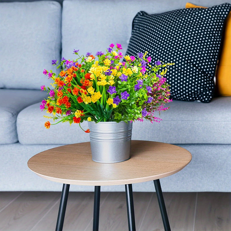 Clearance Bulk 16 Bundles Mixed Outdoors Plastic Plants Artificial Flowers UV Resistant Wholesale