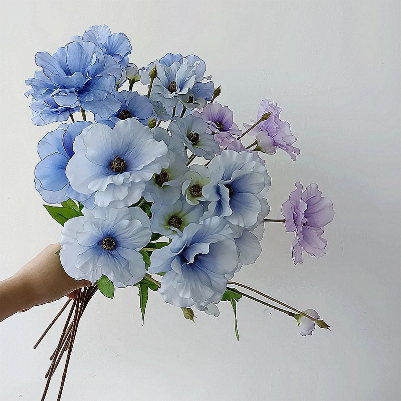 Bulk 19" Mariposa Ranunculus Tallos Flor de seda Artificial al por mayor