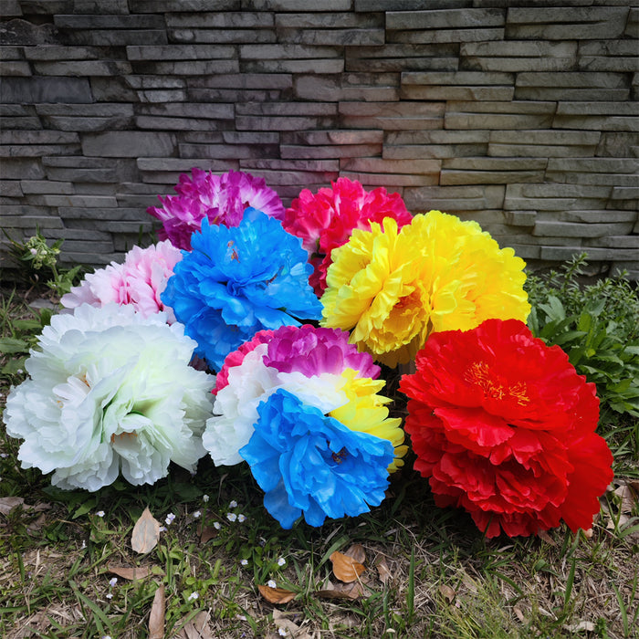 Flores de cementerio a granel Peonía en jarrón Flores artificiales para tumbas y arreglos conmemorativos al por mayor 