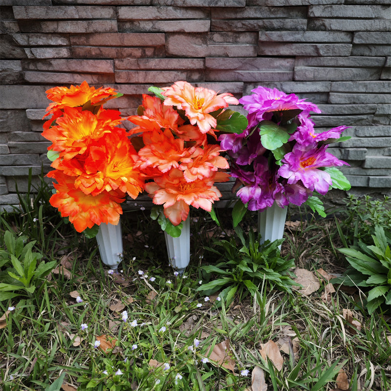 Bulk Cemetery Flowers Gladiolus With Vase for Graves and Memorials Arrangements Wholesale