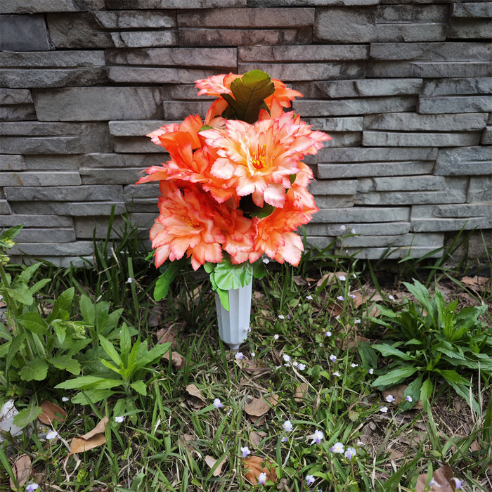 Flores de cementerio a granel Gladiolo en jarrón Flores artificiales para tumbas y arreglos conmemorativos al por mayor 