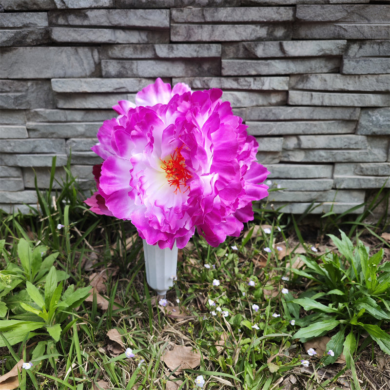 Flores de cementerio a granel Peonía en jarrón Flores artificiales para tumbas y arreglos conmemorativos al por mayor 