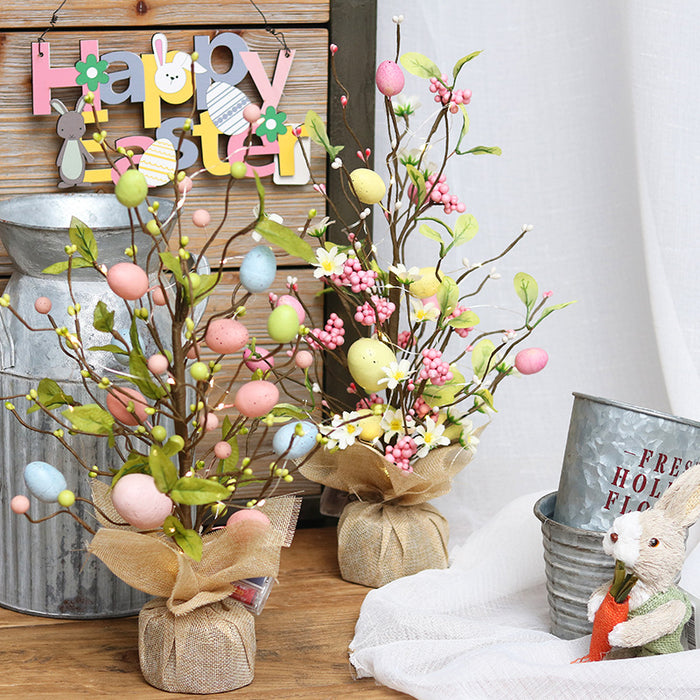 Huevos y bayas de decoración de Pascua a granel de 17 "con luces al por mayor