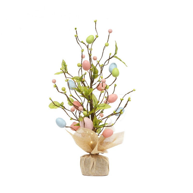 Décoration de Pâques en vrac de 17 pouces, œufs et baies, arbre avec lumières, vente en gros