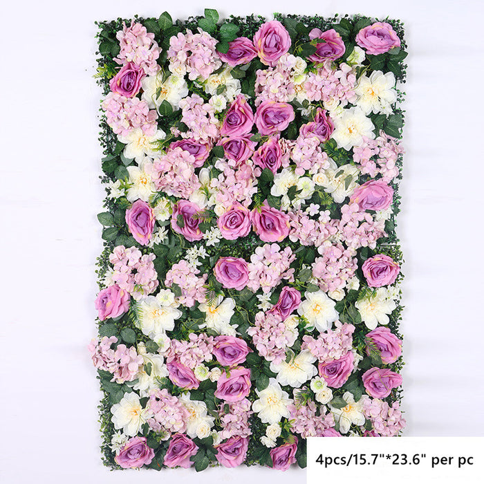Bulk 4pcs 15.7 "x 23.6" Paneles de flores artificiales Decoración de pared al por mayor