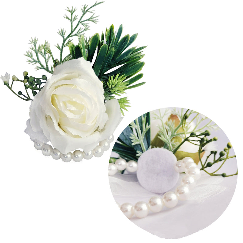 Bulk Handmade Rose Wrist Corsage with Beads Wholesale