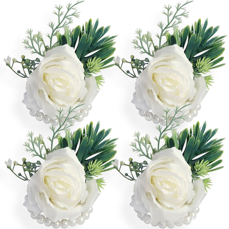 Bulk Handmade Rose Wrist Corsage with Beads Wholesale