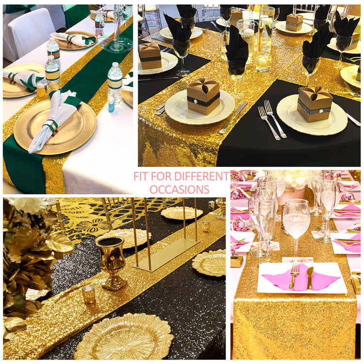 Bulk Gold Glitter Table Runners for Wedding - 3 Colors Wholesale