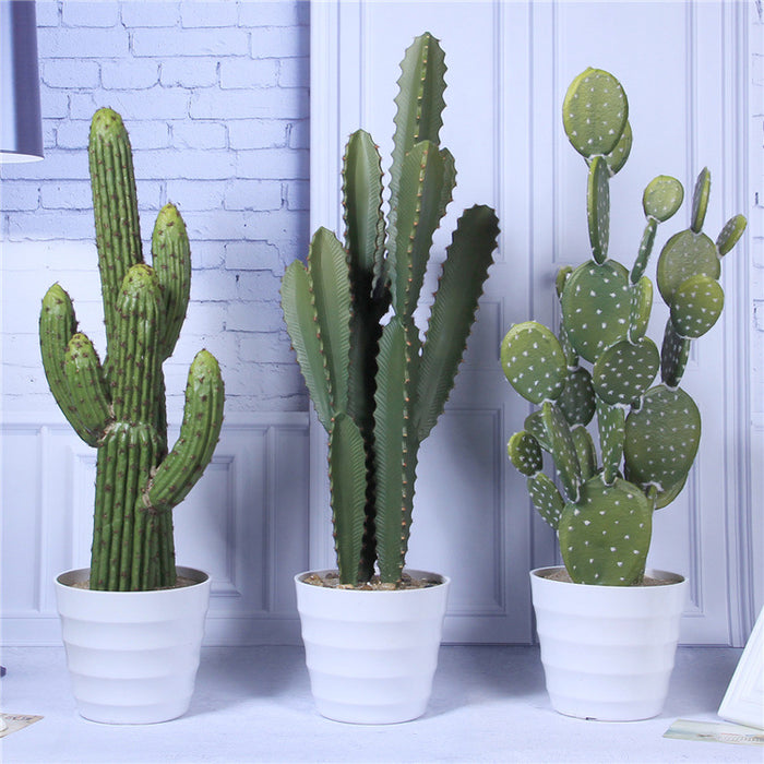 Plantas artificiales a granel Cactus Decoración de cactus artificial en maceta al por mayor 