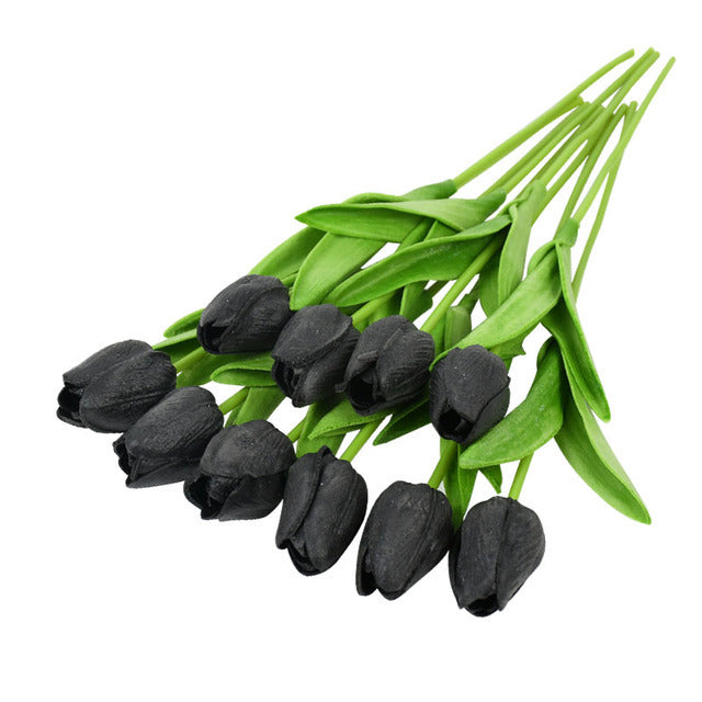 Bulk Clearance 20pcs 13.5" Artificial Tulip Stems Bouquet Soft Latex Tulips for Spring Decor