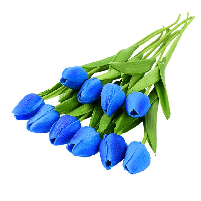 Bulk Clearance 20pcs 13.5" Artificial Tulip Stems Bouquet Soft Latex Tulips for Spring Decor