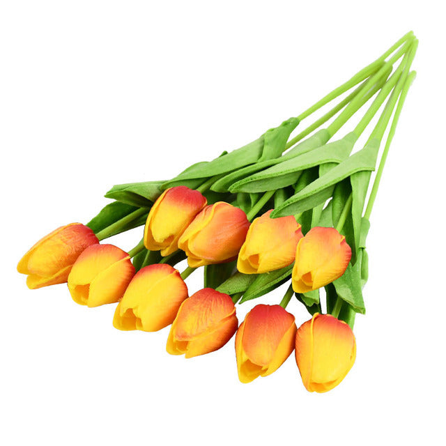 Clearance Bulk 20Pcs Artificial Tulip Flowers Real Touch Tulips Flower Bouquet for Wedding Arrangements Centerpieces Wholesale