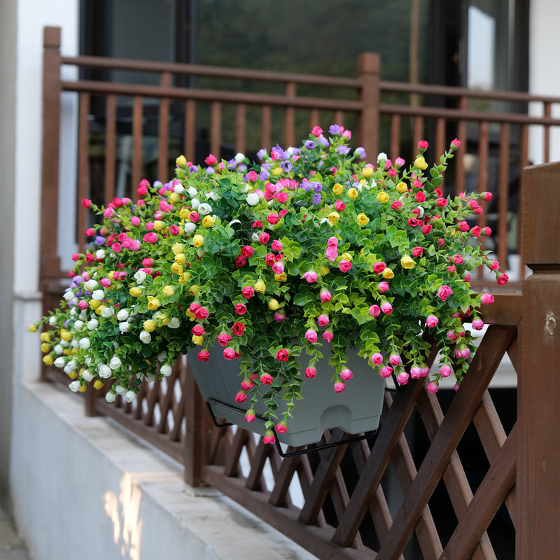Bulk Artificial Rose Buds Flowers Outdoors Fake Shrubs Greenery Plants Indoor UV Resistant for Outdoor Home Garden Porch Decoration Wholesale