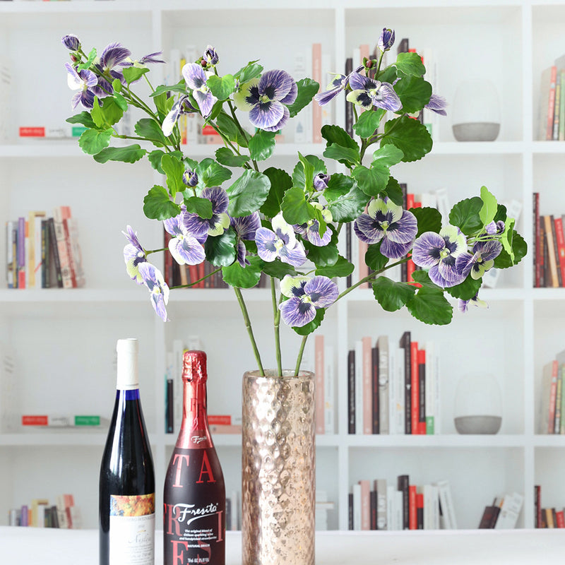 Bulk 34" Pansy Flowers Real Touch Stem Artificial Floral Wholesale