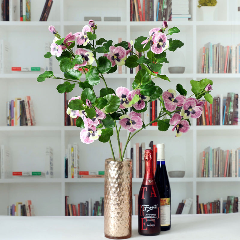 Bulk 34" Pansy Flowers Real Touch Stem Artificial Floral Wholesale