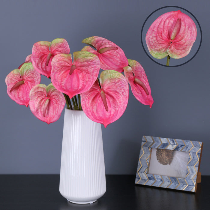 Bulk 27" Anthurium Stem Tropical Flowers UV Resistant Artificial Wholesale