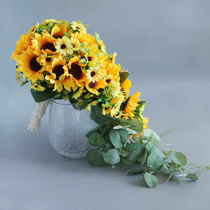 Bulk Sunflower Cascading Bridal Bouquet Wedding Bouquet Wholesale