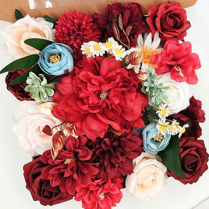 Bulk 17 Colors Dahlia Flowers Heads Box Set for for DIY Centerpieces Arrangements Wedding Bridal Bouquet Table Chair Decor Candle Holder Baby Shower Cake Decor Flower Strips Home Decor Wholesale