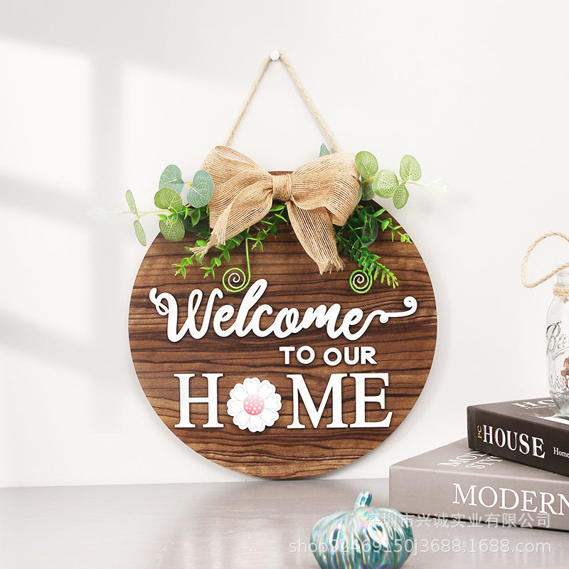 Bulk Welcome Sign Seasonal Wreath with 15 Seasonal Ornament Wholesale