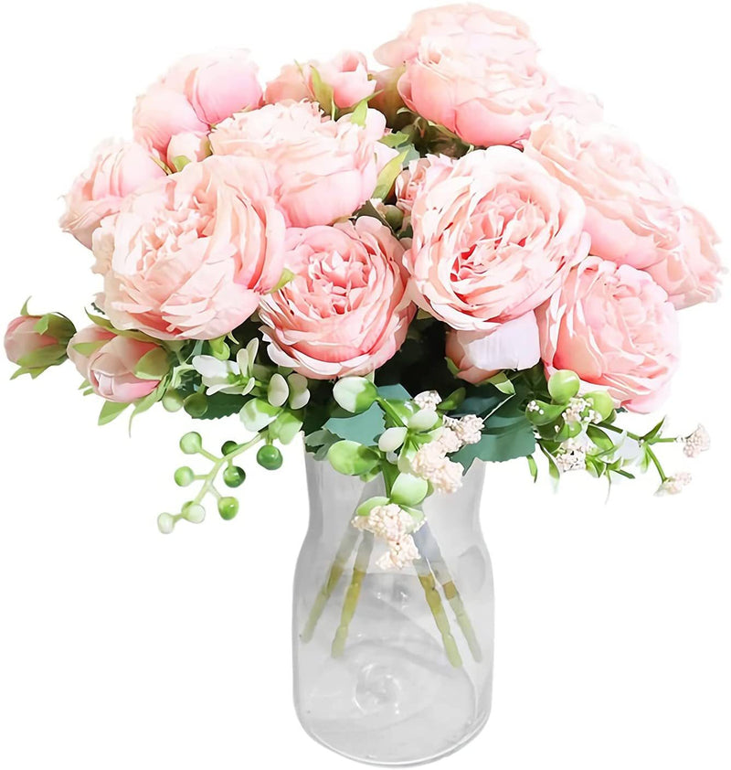 Lot de 4 bouquets de pivoines artificielles de 12 pouces, vente en gros