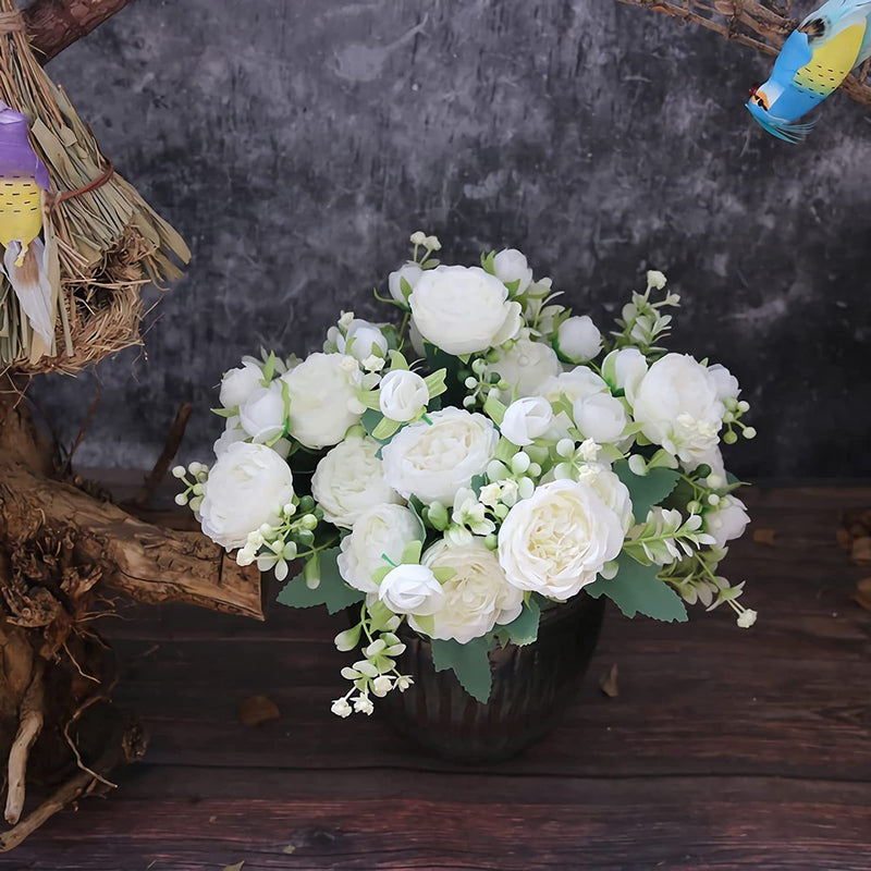 Lot de 4 bouquets de pivoines artificielles de 12 pouces, vente en gros