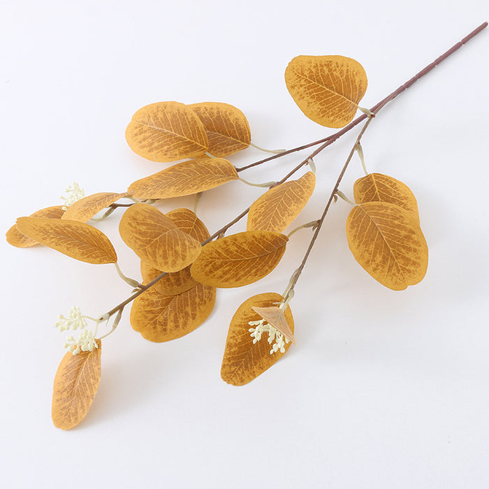 Venta al por mayor de tallos de eucalipto de hojas de otoño de 21 pulgadas a granel 