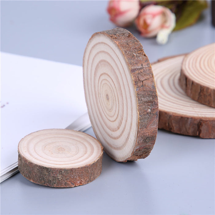 Etiquetas de rebanadas de madera para adornos colgantes de manualidades de bricolaje 